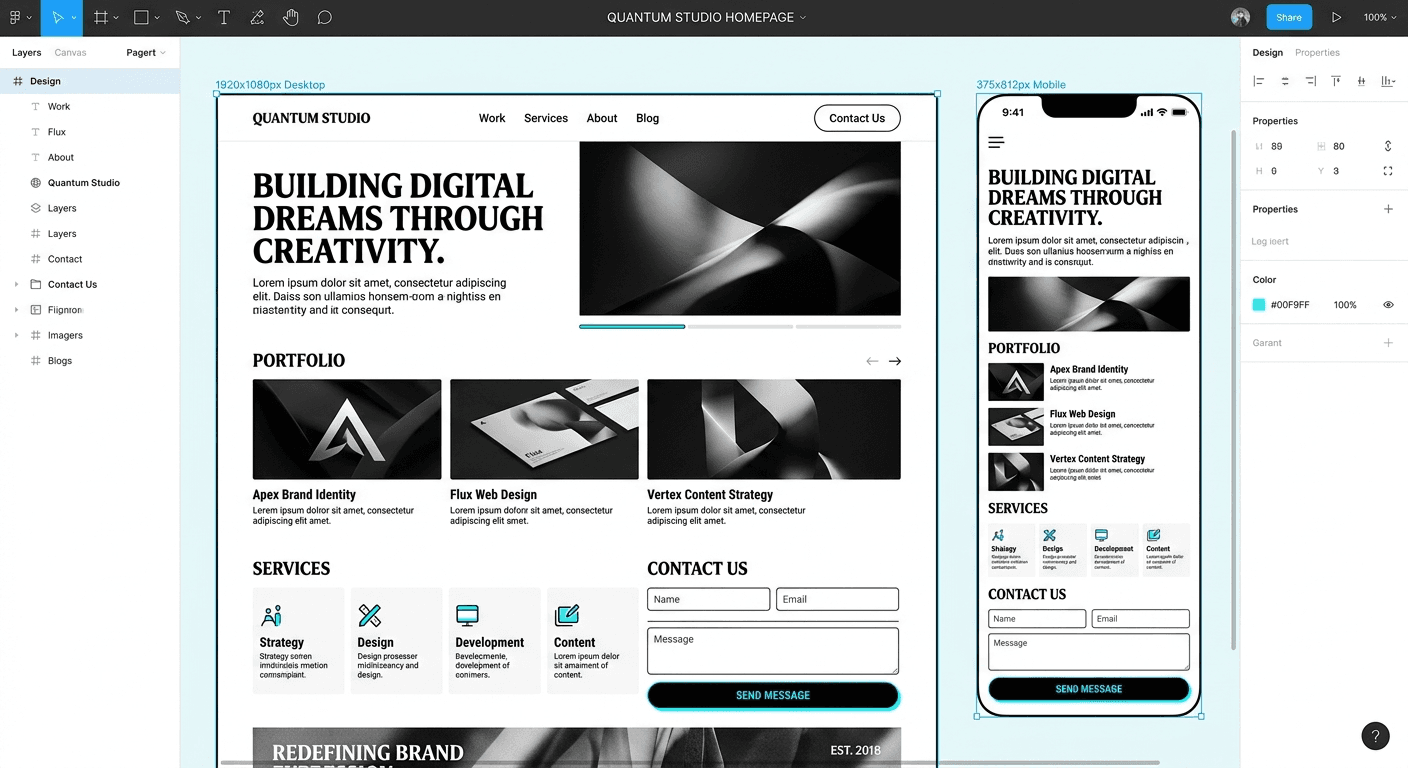 Quantum Studio – Responsive Agency Web UI